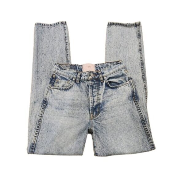 REVICE High-Rise Acid Wash Button Fly Jeans - Picture 7 of 7